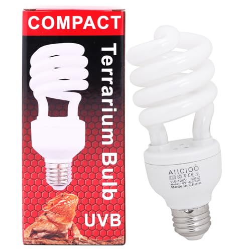 Aiicioo UVB Reptile Light 10.0 23W Desert UVB Spiral Compact Fluorescent Lamp UVB Reptile Light Bulb Tropical and Sub-Tropical UVB Bulb for Reptiles - size: UVB 10.0 23W