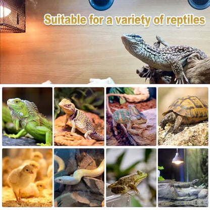 MIXJOY 100W Reptile Heat Lamp Bulbs, 2Pack Heat Lamp Bulbs for Reptiles Basking Bulbs UVA Daylight Basking Light Amphibians Heating Lamp Emitter for Lizard, Tortoise, Bearded Dragon Gecko, Chicken - style: 2Pack 100W