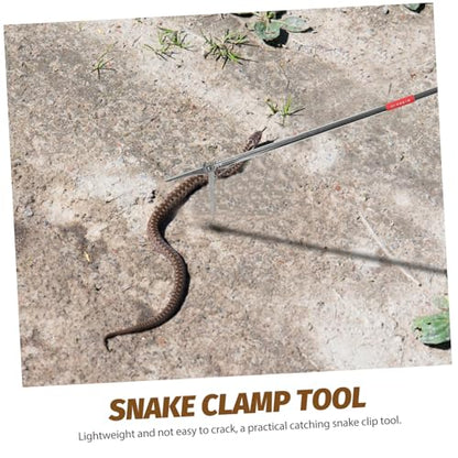 Snake Sticks Useful Snake Catcher Clip Snake Grabber Tool Folding Snake Catcher Clamp Snake Stick Catcher Snake Tong Reptile Grabber Snake Clip Turntable Hook Stainless Steel Crawl