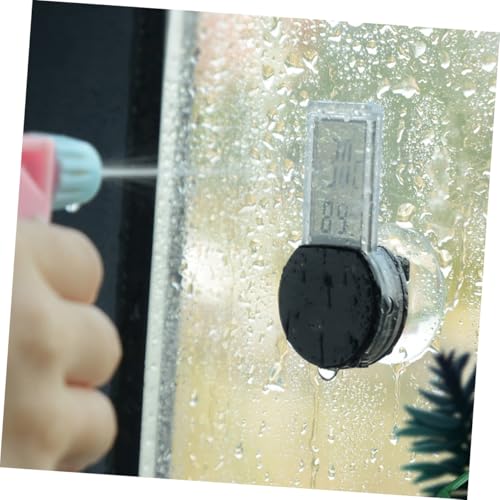 BESPORTBLE Suction Cup Thermometer Hygrometer Combo for Reptile Terrarium Indoor Temperature and Humidity Portable Wall Mountable Black for Home Office Use