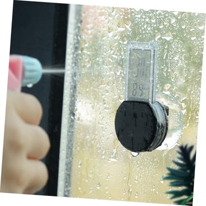 BESPORTBLE Suction Cup Thermometer Hygrometer Combo for Reptile Terrarium Indoor Temperature and Humidity Portable Wall Mountable Black for Home Office Use