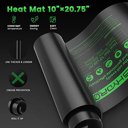 MARS HYDRO 10''x 20.75'' Seedling Heat Mat with Thermostat Combo Set，Heating Pad for for Germination, Indoor Gardening, Greenhouse - size: 10'' x 20.75''Kit