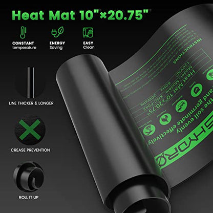 MARS HYDRO 10''x 20.75'' Seedling Heat Mat with Thermostat Combo Set，Heating Pad for for Germination, Indoor Gardening, Greenhouse - size: 10'' x 20.75''Kit