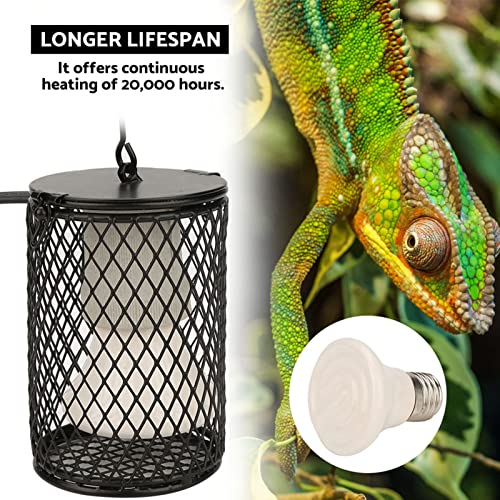 Tbest Heat Lamp for Reptiles,Bird Cage Heater Reptile Nano,Chicken Coop Heater,Safer Than Brooder Lamps 100W Infrared Ceramic Emitter Heat Light Bulb Lamp Pet Reptile Brooder(Black) - color: Black