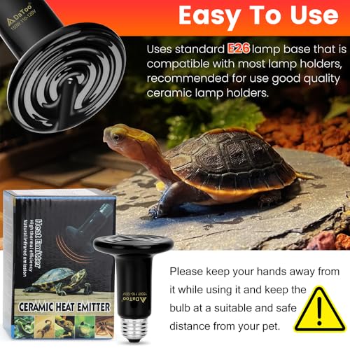 DaToo Ceramic Reptile Heat Lamp 150W Ceramic Heat Emitter E26 No Light Night Heat Bulb for Reptile Terrarium Tank Lizards Snakes Hedgehogs Turtles Cats Dogs Chicken（2 Pack） - size: 2 Pack