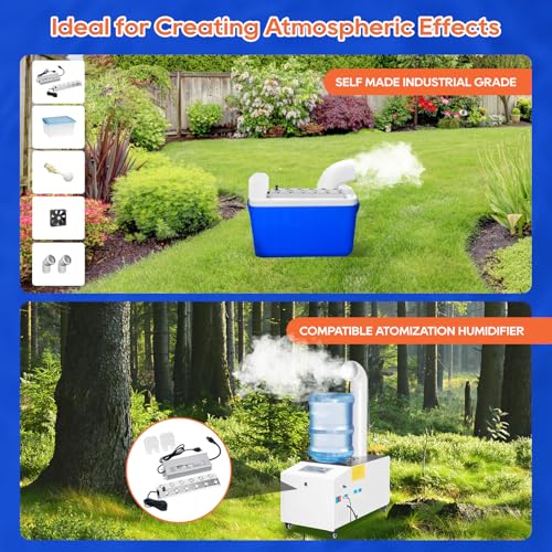 Upgrade Mist Maker Fogger 12 Heads (9000ml/H),Ultrasonic Fogger Humidifier with Floats（No need to add water）,110V 400W Power Water Proof Ultrasonic Mister,for Halloween Atmosphere,Preserva - size: Upgrade Mist Maker Fogger 12 Heads