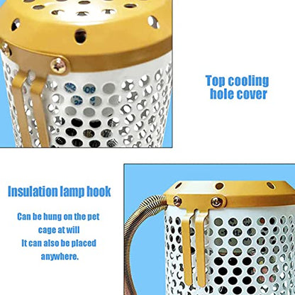 Hanging Birds Cage Heater, Infrared Ceramic Heating Lamp for Pet, Reptile Anti-Scald Heat Lamp, Pet Safety Heat Lamp Shade with Anti-Bite Iron Tube,150w,L - color: 150w, size: Large