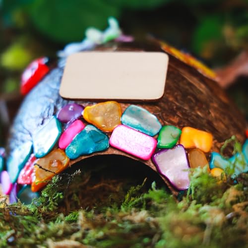 Reptile Hideouts, Handmade Handmade Reptile Home, Hide Cave for Crested Gecko, Leopard Gecko, Lizard, Snake, Crabs Hide Cave, Personalized Terrarium & Vivarium Décor （Butterfly） - style: Butterfly