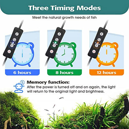 hygger 16W Full Spectrum Aquarium LED Light with 10 Levels Brightness, White Blue Red Green LEDs,6H8H12H Timer,RGB Light for 16~24IN Freshwater Fish Tank, Aquatic Plants Tropical Ornamental Fish - size: 16WFor 16~24inch TANK