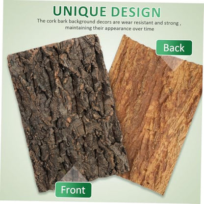 Abaodam 2 Pcs Natural Cork Bark Reptile Decor for Fish Tank Landscaping Climbing Background for Bearded Dragon Gecko and Aquarium Terrarium Safe and Sturdy Micro Landscape Branches