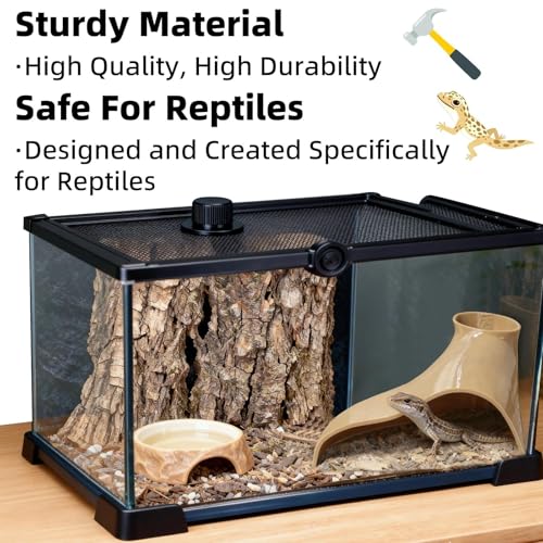 Reptile Underground Corner Cave Viewing Hide Lizard Hognose Leopard Snake Gecko Hideout Habitat Tank Enrichment Reptile Decoration Accessories Toys Ornaments Supplies