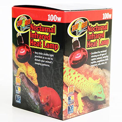 Zoo Med Nocturnal Infrared Heat Lamp, 100 Watts (Pack of 2) - size: 100W (Pack of 2)