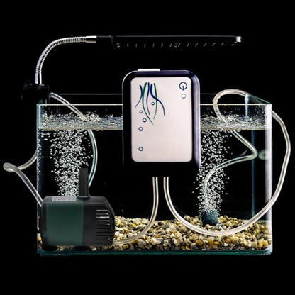 Submersible Water Pump Fountain Kit with 9 Nozzles, Small Quiet Fish Tank Pump for Outdoor Ponds and Hydroponic Systems, US Plug Ac110 Voltage Compatible