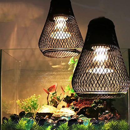Reptile Heat Lamp, 25-150W Heat Lamp with Lampshade and Anti-Bite Iron Tube, Infrared Ceramic Heater, for Chicken Lizard Brooder Coop Aquarium,150W - size: 150W