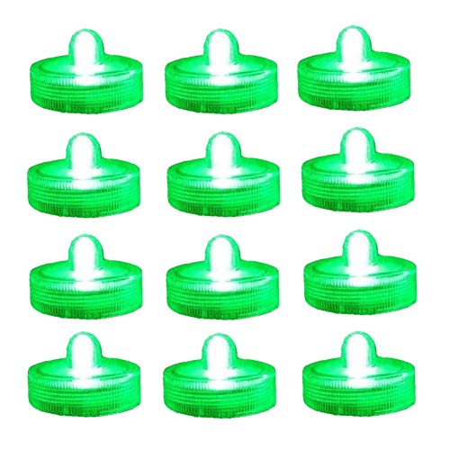 Halloween Pumpkin Lights Decoration,Flameless Led Candles,Diveable Tea Light, Party Decorative Lights, Pack of 12, Green - color: Green