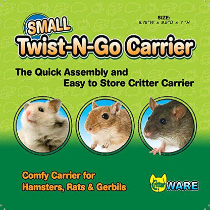 Ware Manufacturing Manufacturing Manufacturing Twist-N-Go Carrier for Small Pets, Hamsters, Ferrets, Rats, Guinea Pigs - Small - Colors May Vary - size: 9.5"L x 7.0"W x 7.0"H