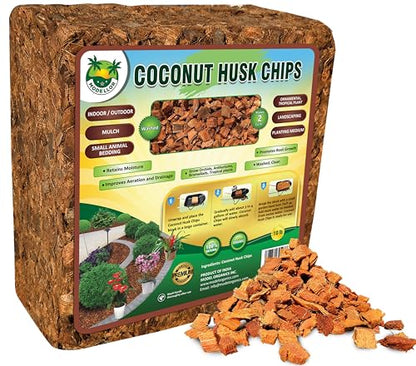 MODELLOR Premium Super Washed, Clean, Coco Chips [10 lb], Yields 2 cu ft. of Loose Chips. Plant Substrate, Organic, Reptile Bedding, Odor Absorbing, Grow Orchids, Mulch Indoor, Outdoor.