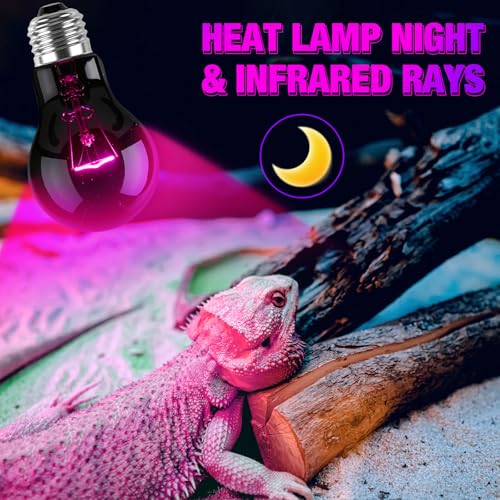 8 Pcs 100w Infrared Heat Lamp Bulbs Reptile Heat Lamp Infrared Basking Reptile Emitter Light BulbsBasking Spot Lights for Turtle, Lizard, Chickens Coop(Black)