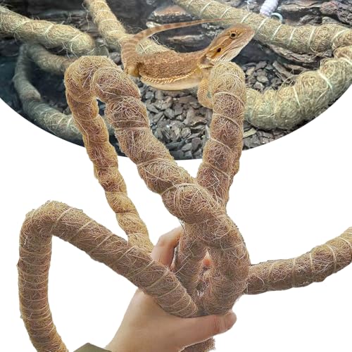 Natural Reptile Vines for Climbing, Jungle Vine for Terrarium Tanks, Reptile Branches for Chameleon, Gecko, Snake, Lizard - color: Brown