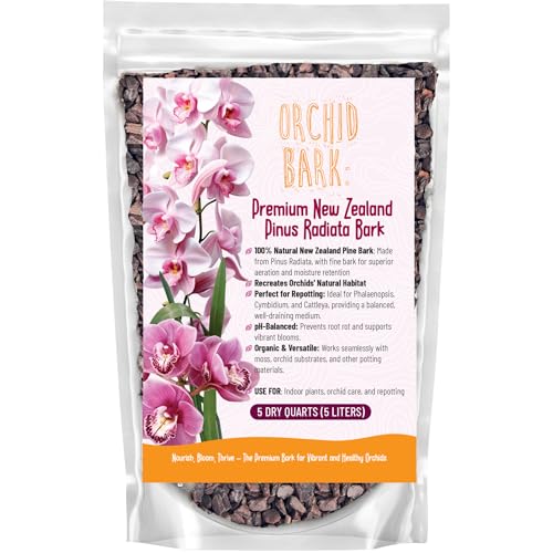 GARDENWISE Premium Orchid Bark for Potting Mix – Ready-to-Use Pine Bark for Indoor Plants, Orchid Repotting & Soil Mix Creation, Ideal Orchid Medium (5 Quarts) - color: Orchid Bark, size: 5 quarts