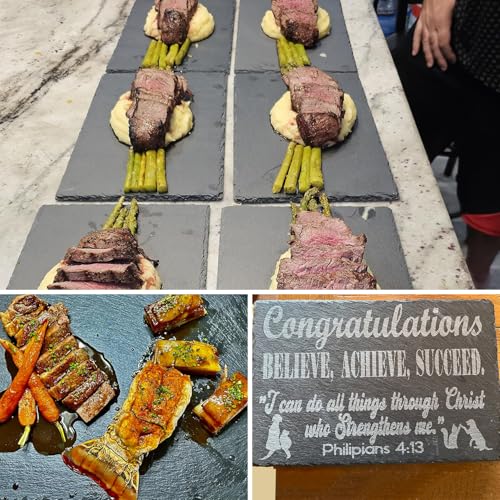 9 Pack 10 x 6 Inch Slate Cheese Boards, Black Rectangle Slate Charcuterie Boards, Natural Charcuterie Stone Plates for Parties, Gifts, and Special Events, Cheese, Sushi, Food. - size: 9 Pack 10 x 6 Inch