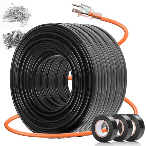 200FT(3FT~160FT) Water Pipe Heat Cable for Pipe Freeze Protection, Pipe Heating Cable for Metal And Plastic Home Pipes, Energy-Saving Heat Trace Cable Keeps Water Flowing, 120V 5W/ft - style: 200FT