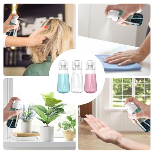 3 Pack Small Spray Bottle 1 oz/30ml Travel Size Fine Mist Mini Empty Spray Bottles - Leak Proof - for Toners, Perfume, Face & Hair Mist (3 color)