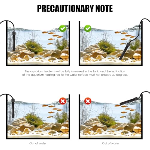 YOFOTHS Mini Aquarium Heater Alumina Ceramic, USB 10W Digital Display Thermostat, Compact Thumb-Size Fish Tank Heater with Temperature Control, Black, for 1 Gallon Betta Tanks (USB10W) - size: USB10W