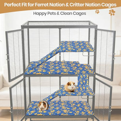 Fitted Liners for Ferret Nation, Critter Nation Cage - Washable Liner for Ferrets, Chinchillas, Rats, Guinea Pig, Hedgehogs & Other Small Animals - Waterproof Cage Accessory (Double Unit Set) - size: Double Unit Set