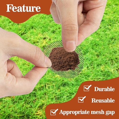 50 Plant Pots Hole Mesh Pad - MAQIHAN Flower Pot Mesh Mat Terrarium Potting Eye Mesh Mats Pot Substrate Barrier 2 Inch Net Bonsai Gardening Grid Ceramic Drainage Hole Mesh Screen Prevent Soil Leaking
