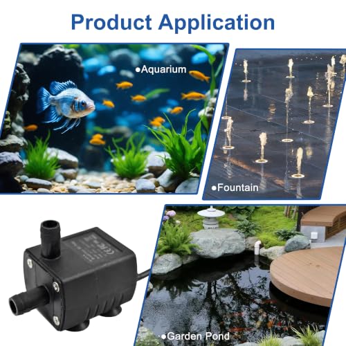 CONQUERALL DC 12V 5W Waterproof Submersible Pump 200L/H 2m for Yard Drainage, Hydroponics and Solar Fountain - color: 12v 5w 200l/H 2m Head, size: 1PC