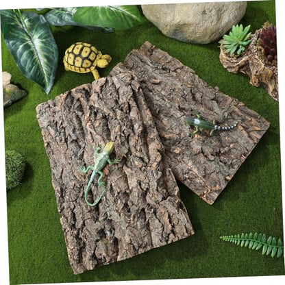 Abaodam 2 Pcs Natural Cork Bark Reptile Decor for Fish Tank Landscaping Climbing Background for Bearded Dragon Gecko and Aquarium Terrarium Safe and Sturdy Micro Landscape Branches