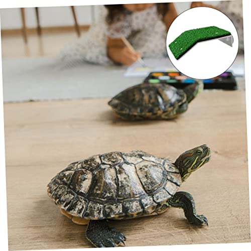 1pc Tortoise Climbing Ladder Basking Platform Simulated Grass for Aquarium Decor Turtle Resting Terrace and Ramp for Reptiles Easy to Clean and Pet Accessory