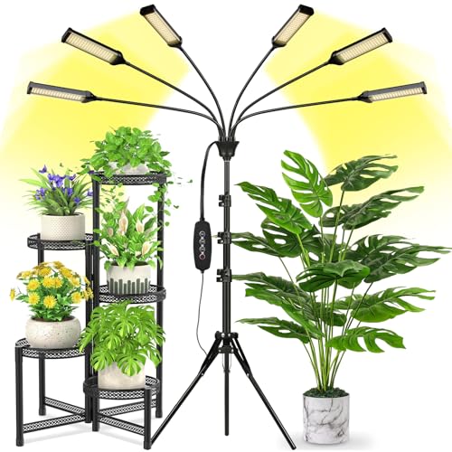 LED Grow Lights for Indoor Plants Full Spectrum, 540 LEDs Plant Lights for Indoor Growing with 58" Adjustable Stand, Plant Grow Lights with Auto 5H/10H/15H Timer for Indoor Tall Plants. - color: White