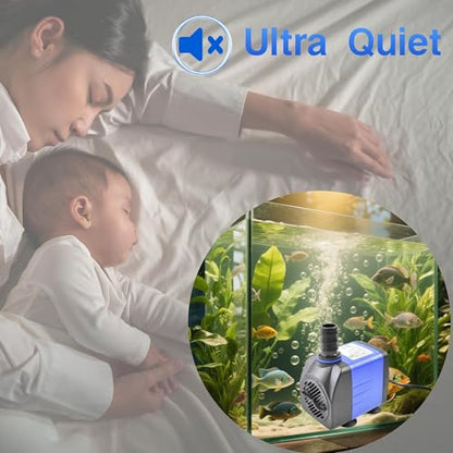 CONQUERALL 10W 158GPH Garden Fountain Pump 4.1ft Transfer Water for Aquarium Pool Waterfall Hydroponic - color: 158gph-10w, size: 1PC