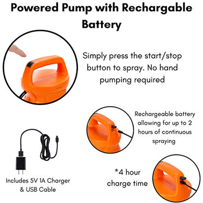 BIRDROCK HOME Garden Sprayer with Battery Powered Pump - Stainless Steel Wand, Rechargeable, Adjustable Spray, & Portable for Lawn, Garden, Plants, and Cleaning - White Translucent Body - 2-Gallon - size: Medium