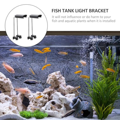 2pcs Fixtures Lamp Holders Light Rack Professional Led Support Accessories Decoration Tank Grass Water for Holder Stands Aquarium Plastic on Clip Mount Stand Plant Fish Reptile