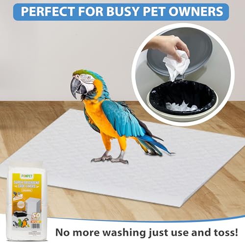 14" X 18" Disposable Bird cage Liners 50 Units, Super Absorbent, Parakeets, Cockatiels, Doves, Canaries, Parrots
