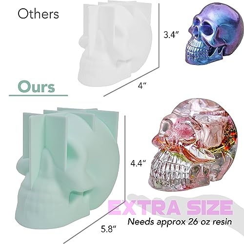 Skull Silicone Molds, 3D Extra Large Skeleton Skull Epoxy Resin Molds for Casting Arts Crafts, Home Decor, Parties and Holidays