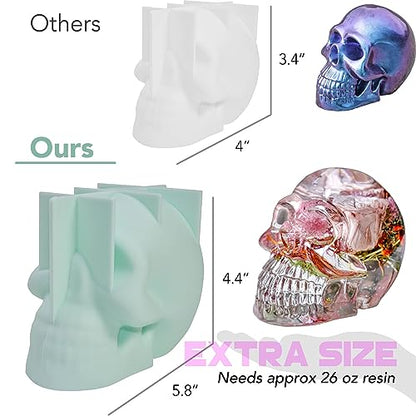 Skull Silicone Molds, 3D Extra Large Skeleton Skull Epoxy Resin Molds for Casting Arts Crafts, Home Decor, Parties and Holidays