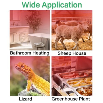 150W Infrared Heat Lamp Bulbs,Reptile Infrared Heat Emitter Red Heat Lamp Bulbs Infrared Basking Light Bulbs for Reptiles, Lizard, Tortoise, Chickens, Pets (4)