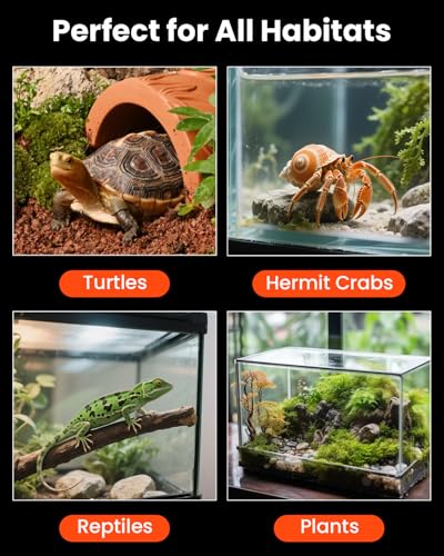 MQ Reptile Terrarium Heat Pad with LCD Digital Aquarium Thermometer, 11 x 11in Power Adjustment Under Tank Heater Mat for Pets, Small Animals, Seedling, 14W - size: 14W, 11*11 in