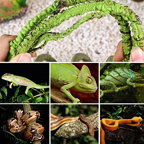 Reptile Vines Artificial Terrarium Plant Flexible Bendable Jungle Climbing Bearded Dragon Lizard Snake Gecko Chameleon Habitat Décor Plants