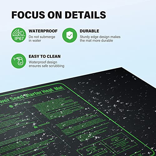 iPower 2-Pack Durable Waterproof Seedling Heat Mat 48" x 20" Warm Hydroponic Plant Germination Starting Pad - size: 48" x 20"(x2), style: Heat Mat