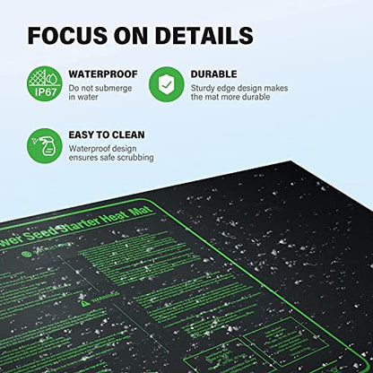 iPower 2-Pack Durable Waterproof Seedling Heat Mat 48" x 20" Warm Hydroponic Plant Germination Starting Pad - size: 48" x 20"(x2), style: Heat Mat