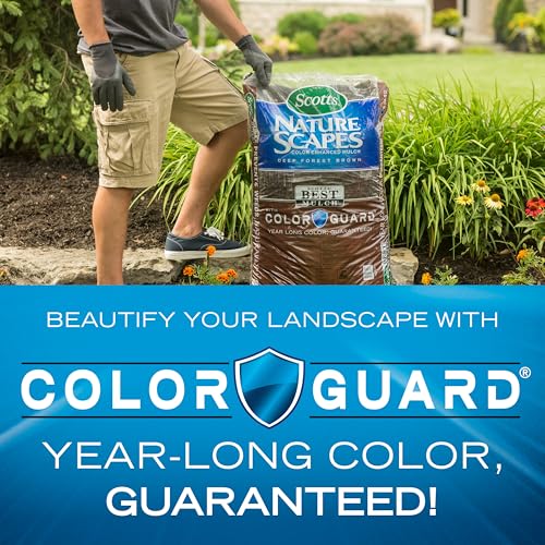 Scotts Nature Scapes Color Enhanced Mulch Deep Forest Brown, Bulk Pallet | Wood Shredded and Bagged, Brown Mulch for Landscaping, 1.5 cu. ft., 80-Bag Pallet