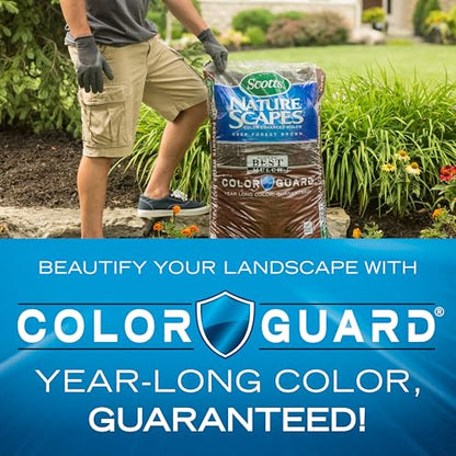 Scotts Nature Scapes Color Enhanced Mulch Deep Forest Brown, Bulk Pallet | Wood Shredded and Bagged, Brown Mulch for Landscaping, 1.5 cu. ft., 80-Bag Pallet