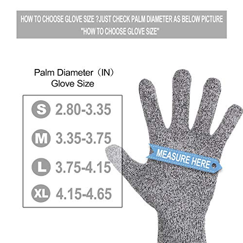 Cut Resistant Gloves Food Grade Level 5 Hand Protection,Kitchen Cut Gloves (Large(palm Diameter 3.75-4.15inch)) - size: Large (Palm Diameter 3.75-4.15 inch)