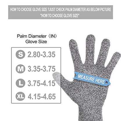 Cut Resistant Gloves Food Grade Level 5 Hand Protection,Kitchen Cut Gloves (X-Small) - size: X-Small