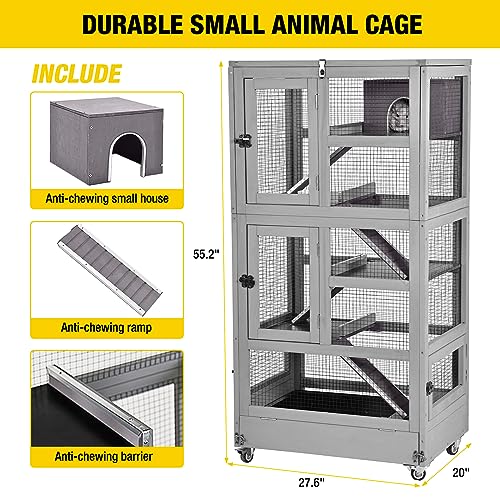 Aivituvin Ferret Cage Chinchilla Cage for Rat,Lizard,Squirrel, Chameleon,Gerbils and Other Small Animals